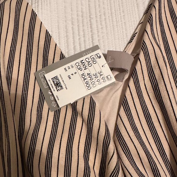 H&M V-Neck Striped Wrap Dress Size Small - Picture 4 of 8